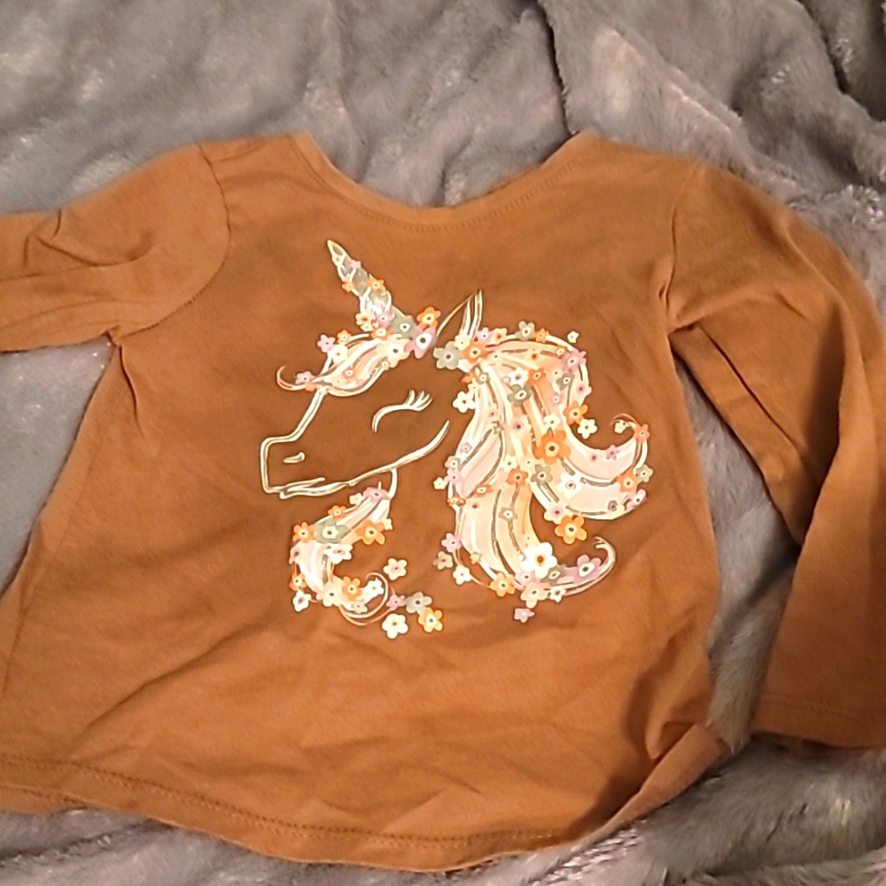 Brown long sleeved unicorn top